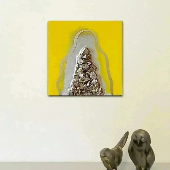 "Pure Joy" Resin Geode on Wood Panel - Picture 1 of 2
